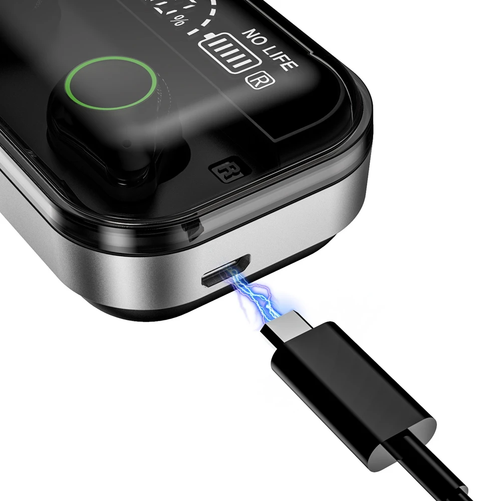 OLLIVAN, беспроводные наушники, Bluetooth 5,0, TWS, гарнитура, спортивные, водонепроницаемые, светодиодный, с двойным цифровым дисплеем, зарядный чехол