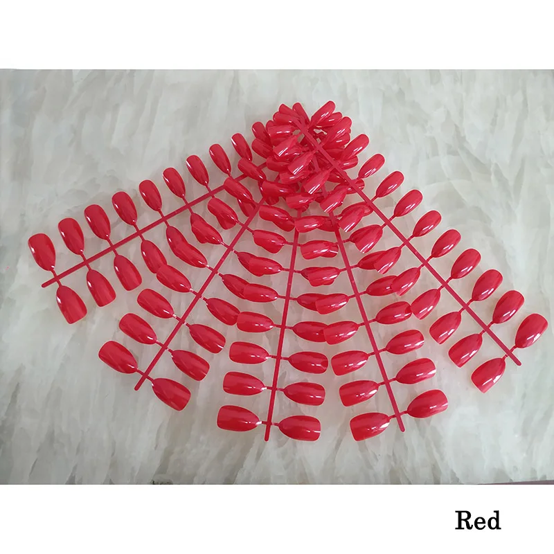 5 X Red Смешанные 18 цветов полное покрытие поддельные ногти короткие остроконечные накладные ногти шпильки миндалевидные ногти яркие цвета дизайн ногтей - Цвет: 5 X Red