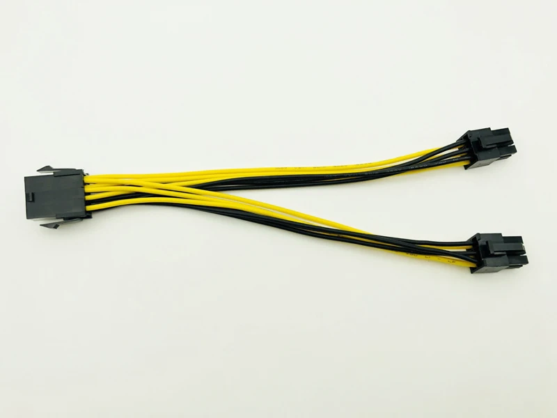 CPU 8Pin to 6Pin Graphics Card Power Cable PCI-E PCIe 8Pin to Dual 6Pin Power Supply Splitter Cable 20cm Cables for Miner Mining