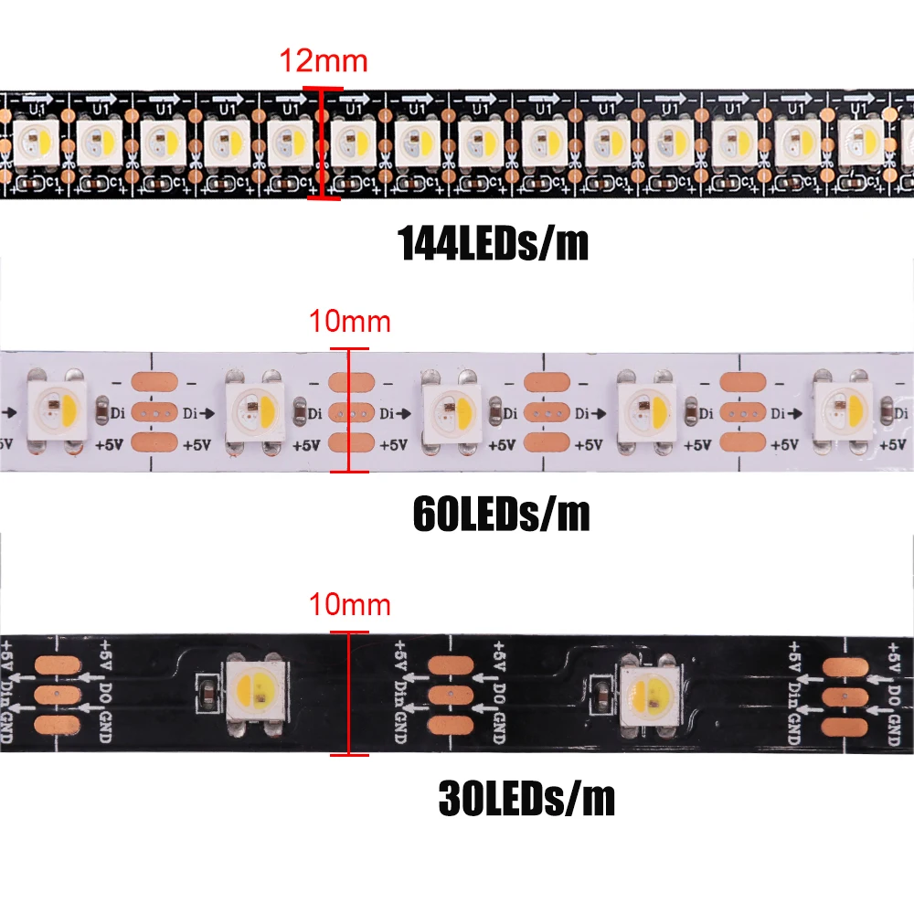 Светодиодная лента SK6812 RGBW 1 м 2 5 водонепроницаемая 30/60/96/144 светодиодов/pixles/m В