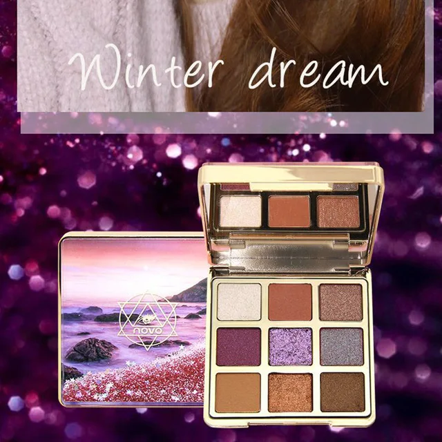 NOVO быстрошлифованные тени для век Палитра теней для век 9 цветов водостойкий макияж блеск с мерцающим веществом оттенки sombres Para Ojos - Цвет: 01