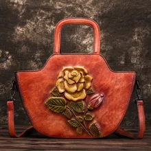 WERAIMJX роскошные женские сумки из натуральной кожи винтажные Цветочные тисненые женские сумки на плечо новые дизайнерские сумки через плечо