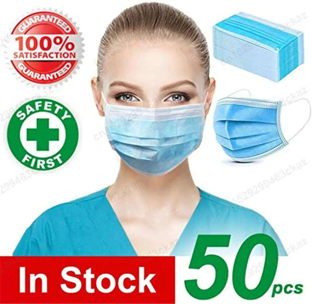 

Free DHL shipping,100 PCS Disposable Face Masks Thick 3-Layer Masks with Earloops for Salon, fastest express!