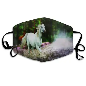 

Dustproof Washable Reusable Elegant White Horse Mouth Cover Mask Respirator Germ Protective Warm Windproof Mask
