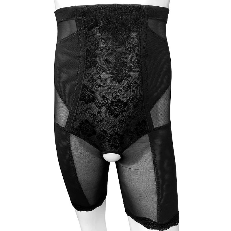 Shapewear Sissy Body Shaper Abdomen Panties Open Crotch Slim Waist Leg Tummy Trimmer Floral Lace Mens Control Boxer Underwear [fila]prestige lace boxer briefs