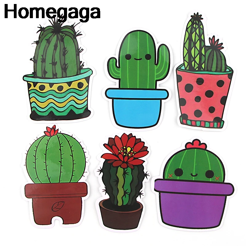 Homegaga 36 шт. кактус растения девушка мультфильм творческие значки DIY наклейки DIY ПК стены ноутбук телефон мотор Скрапбукинг альбом D2289