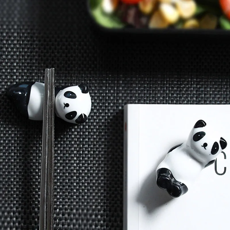 Dehua Ceramic Decoration Craft of Chopstick Shelf Panda Chopstick Holder Creative Gift Home Tableware