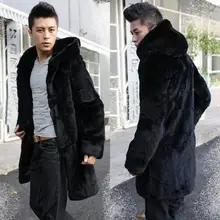 Осенняя кожаная куртка из искусственного меха норки, Мужская зимняя утолщенная теплая меховая кожаная куртка, мужские свободные куртки, модные B208