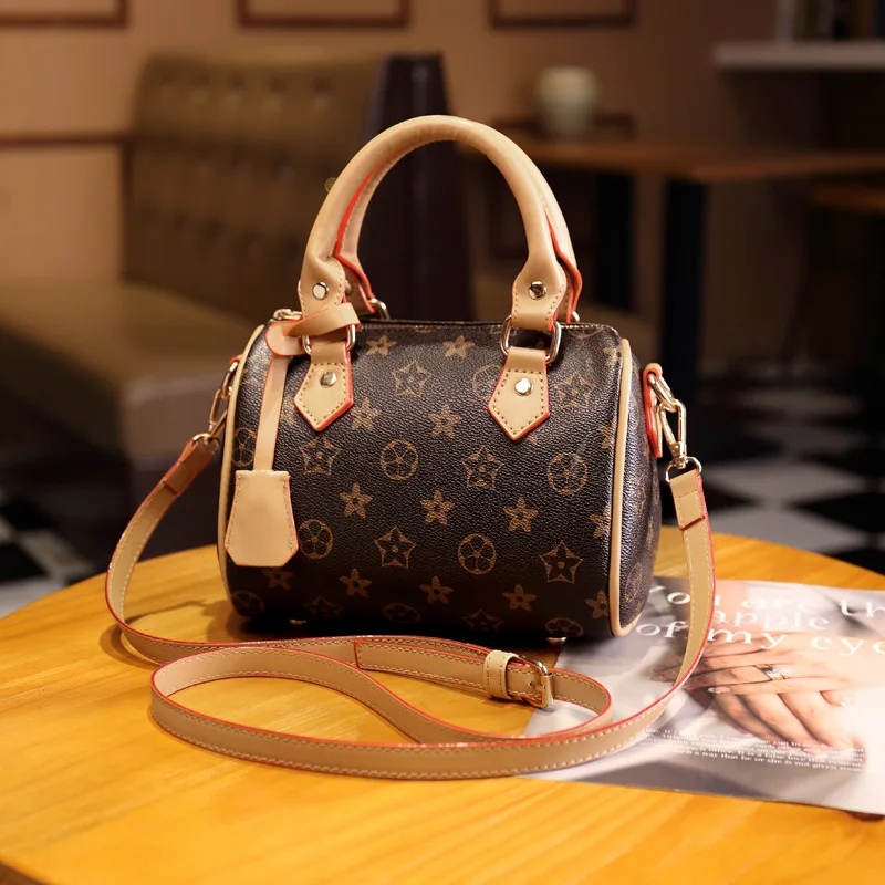 

Europe And America Retro Presbyopia Pillow Bag 2020 New Style Fashion Pattern Boston Bag Contrast Color One-Shoulder Oblique Bag