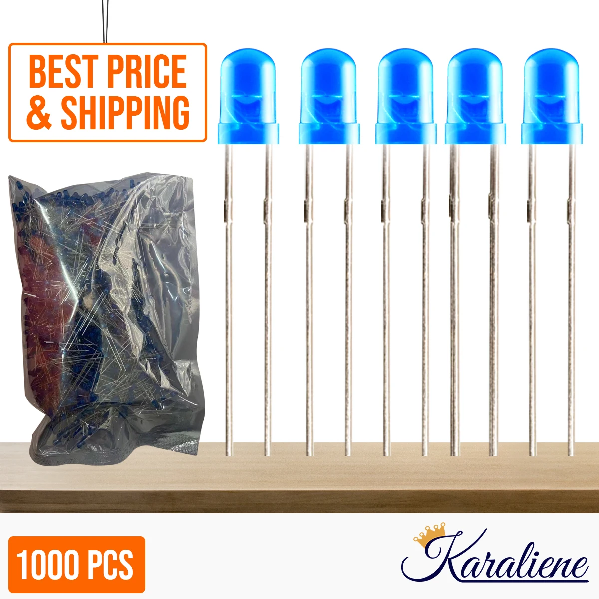 1000개/몫 3MM LED 녹색/주황색/빨간색/노란색/파란색 확산 슈퍼 밝은 3mm LED