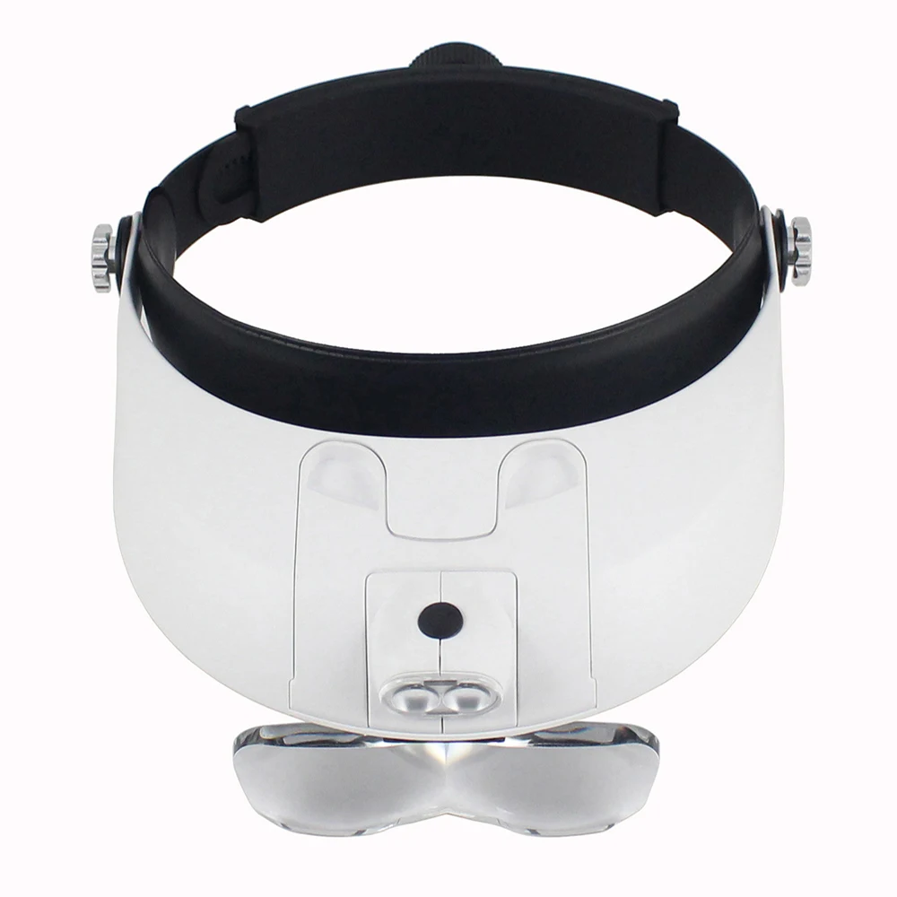 Finether Регулируемый фонарик на голову Съемная светодиодная повязка на голову с подсветкой Лупа с 5 Сменные линзы 81001-G