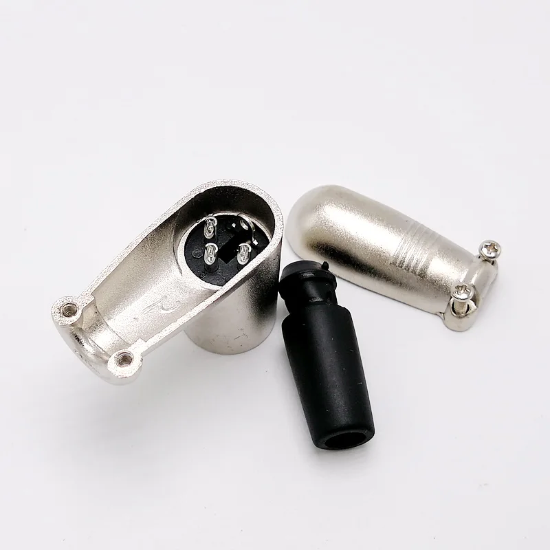 3 Pole XLR Plug, Black - Male Audio Mic Microphone DMX Plug Jack Plug, Nicked-Plated Adapter, Metalen Constructie Connector Met Plastic Behuizing
