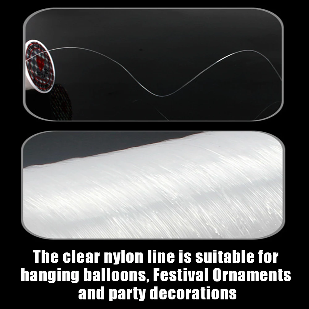 Clear Nylon Hanging Wire With 50 Loop Sleeves - 109 Yard Invisible Thread For Crafts & Decor