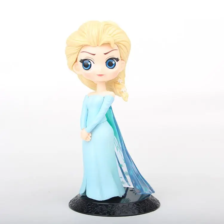 Disney Frozen Q posket детская история Мультфильм Красота принцесса фигурки украшения торта Модель Детская игрушка Рождественский подарок коллекционная Белоснежка Замороженная Эльза Анна Русалка Золушка Принцесса - Цвет: J