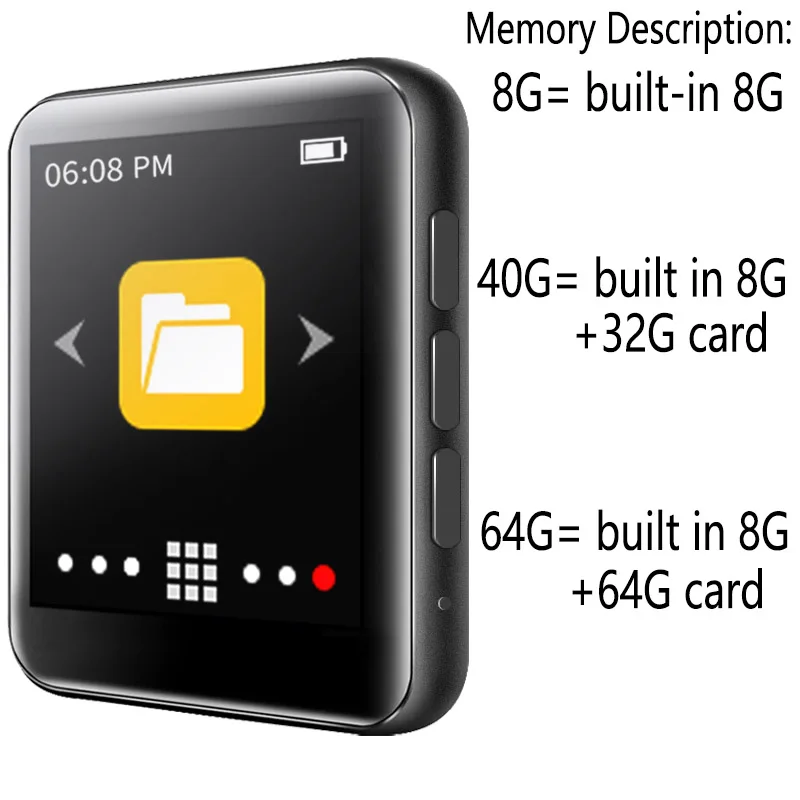Оригинальный мини mp3 плеер с сенсорным экраном Bluetooth встроенный динамик