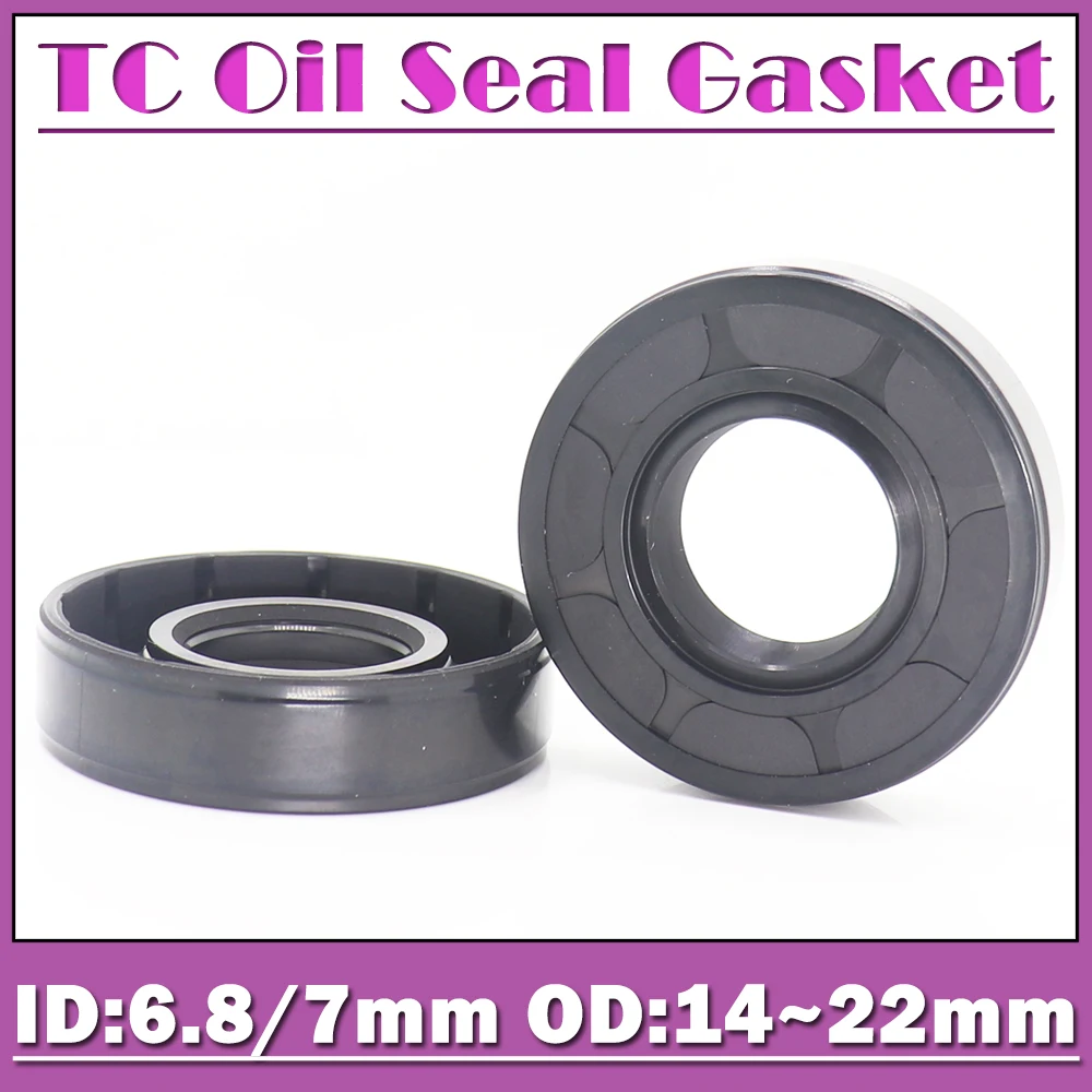 

ID 6.8mm 7mm Oil Seal Gasket TC Type Inner 6.8/7*14*15*16*22*4*5*7*8 mm 10PCS Bearing Accessories Radial Shaft NBR Seals