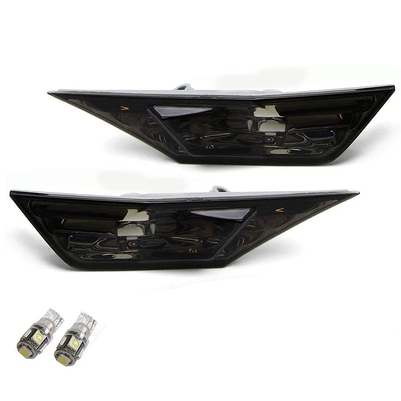 

Smoked Lens White LED Bulb Front Side Marker Light Kit for 2016-Up Honda Civic Sedan/Coupe/Hatchback
