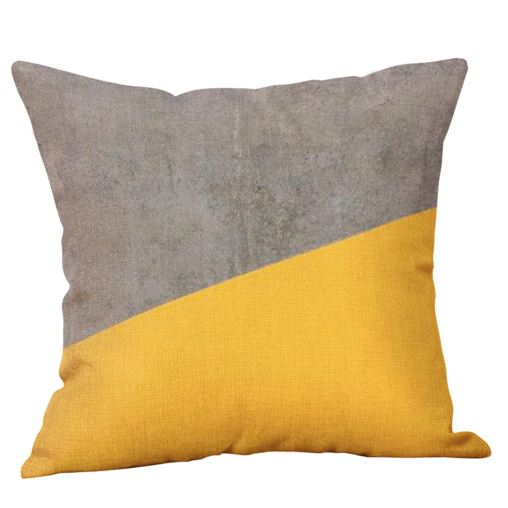 Горчичная наволочка с желтым геометрическим рисунком Осенние чехлы на декоративные подушки cojines decorativos para sof