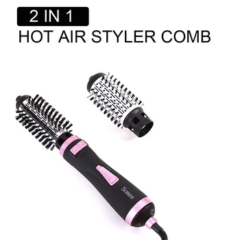 

Hair Curler 2 IN 1 Hot Air Styler Comb Curling Iron Roll Styling Brush Hair Dryer Blow Curling Iron 360 Rotating Curling Wand