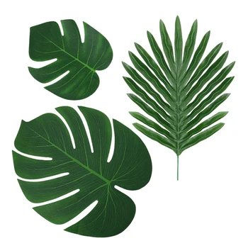 

48 Pcs Tropical Artificial Monstera Leaves,Decoration Leaves for Hawaiian Luau Theme Birthday Party (3 Styles)