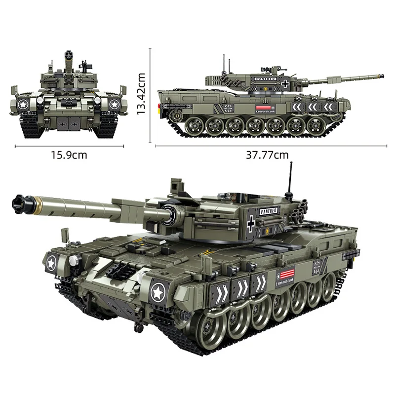 Военная серия 1747 шт. основной боевой танк леопарда 2 строительные блоки техника