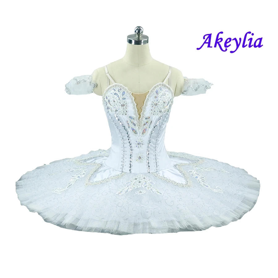 Free Shipping White Platter Tutu Women Sugar Plum Fairy Professional Dance Costume Adult Ballerina Stage Tutu Dress