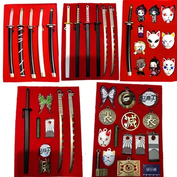 

Demon Slayer Sword Keychain Action Figures Toys Ghost Blade Anime Kimetsu no Yaiba Tanjirou Nezuko Weapon Cosplay Figurine Toy