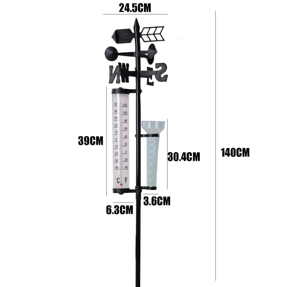 Многофункциональный Открытый сад Метеостанция метеомера лопасти инструмент ветер дождь датчик температуры инструменты