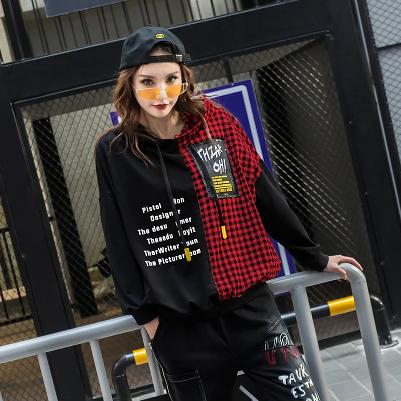 Max LuLu 2019 Autumn European Fashion Style Ladies Punk Clothes Women Plaid Hooded Hoodies Vintage Patchwork Printed Sweatshirts Max LuLu 2019 Autumn European Fashion Style Ladies Punk Clothes Women Plaid Hooded Hoodies Vintage Patchwork Printed Sweatshirts
