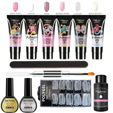 Conjunto de manicure de gel uv poli estender construtor kits de gel de unha poli extensão do prego do dedo led acrílico construtor gel lâmpada do prego geléia de cristal