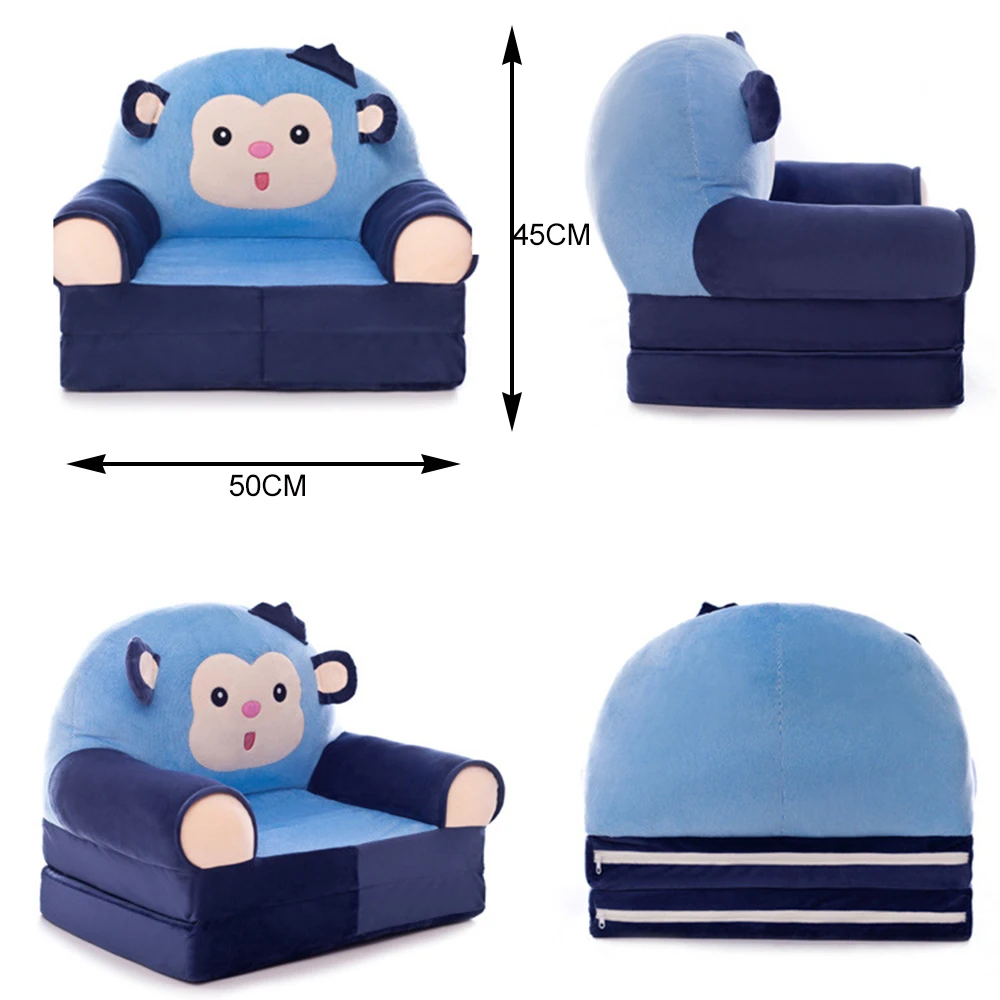 Складывающийся Детский плюшевый сидячий стул с мультипликационным принтом, детское кресло для кормления, аккуратный мягкий диван для малышей