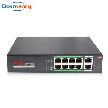

Doornanny PoE Switch 8Port Network Switch 48V 2+8 Ports Ethernet IEEE 802.3af/at For IP camera/Wireless AP/CCTV Camera 250m