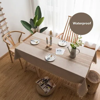 

Table Cloth Kitchen Dining Table Decorations Tablecloth Rectangular Cotton Linen Nordic Coffee Mat Retro Waterproof Tablecloth