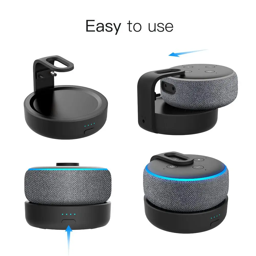 Online Base de batería de carga portátil Original GGMM para Amazon Echo Dot 3rd Gen Mini altavoz inalámbrico Bluetooth para Alexa Con 8 horas