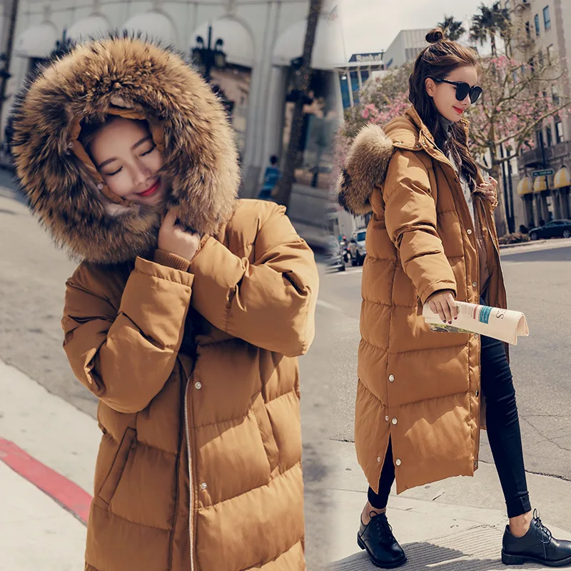 

Large Cargo Has 2018 Winter New Products Korean-style WOMEN'S Wear Two-color Large Fur Collar Cotton Coat