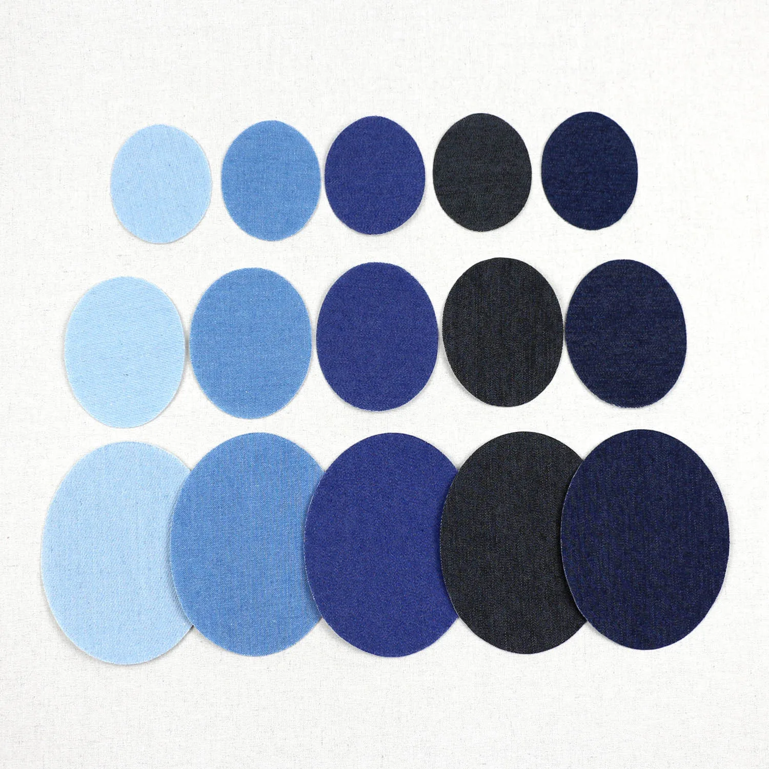 

Lulang 10Pcs Solid Color Denim Patches 5 Colors Decal Sew on Or Ironed on Clothing Repair Ellipse Applique/Banner/badge DIY