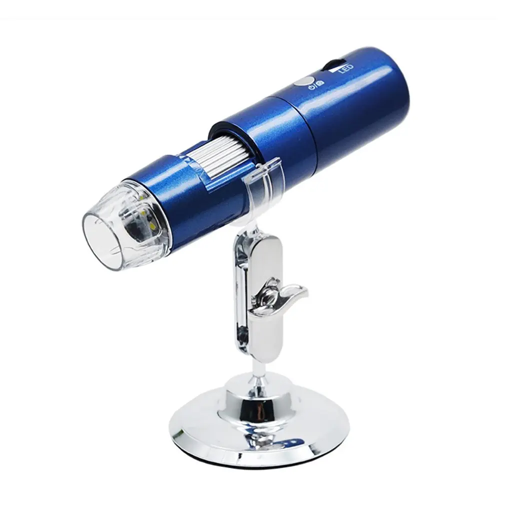 Blue 8LED Мини HD wifi цифровой микроскоп камера 50~ 1000X Вращающаяся база Беспроводной электронный Микроскоп для Android/для iOS/для Windows - Цвет: Blue