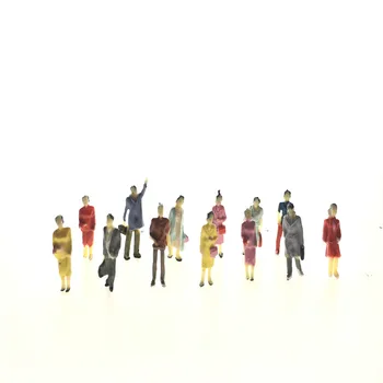 50pcs Architecture 1:87 Scale 2cm ABS Plastic Standing Color Figures Model Making Train Layout People
