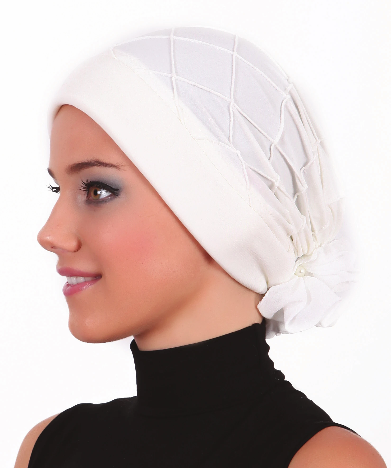 2022 New Fashion Ribbed Ready Made Turban Hijab Bonnet Scarf Cancer Cap Special Women Product Beret Bandana Shawl Muslim Chemo All Season Lame Pearl Bead