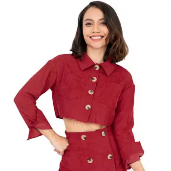 

Causal Full Sleeve Female Jackets + Sexy Double Button Mini Skirt Fashion Streetwear