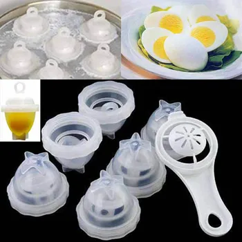 

7Pcs/SET elmahjoub jaouhar Eggies Egg Cooking Hard Boil Egg Tools Mold Mould Without Shells With Eggs Separator Eggs Steamer