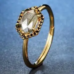 ALLNOEL 925 пробы Серебряное кольцо для женщин натуральный розовый кварц Лабрадорит Циркон Кристальные драгоценные камни хорошее серебро 925 ювелирное изделие - Цвет камня: Золотой