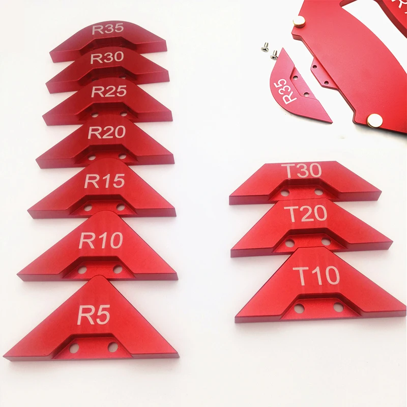 Router Table Corner Jig Radius Chamfer Profile Template Kit R rounded