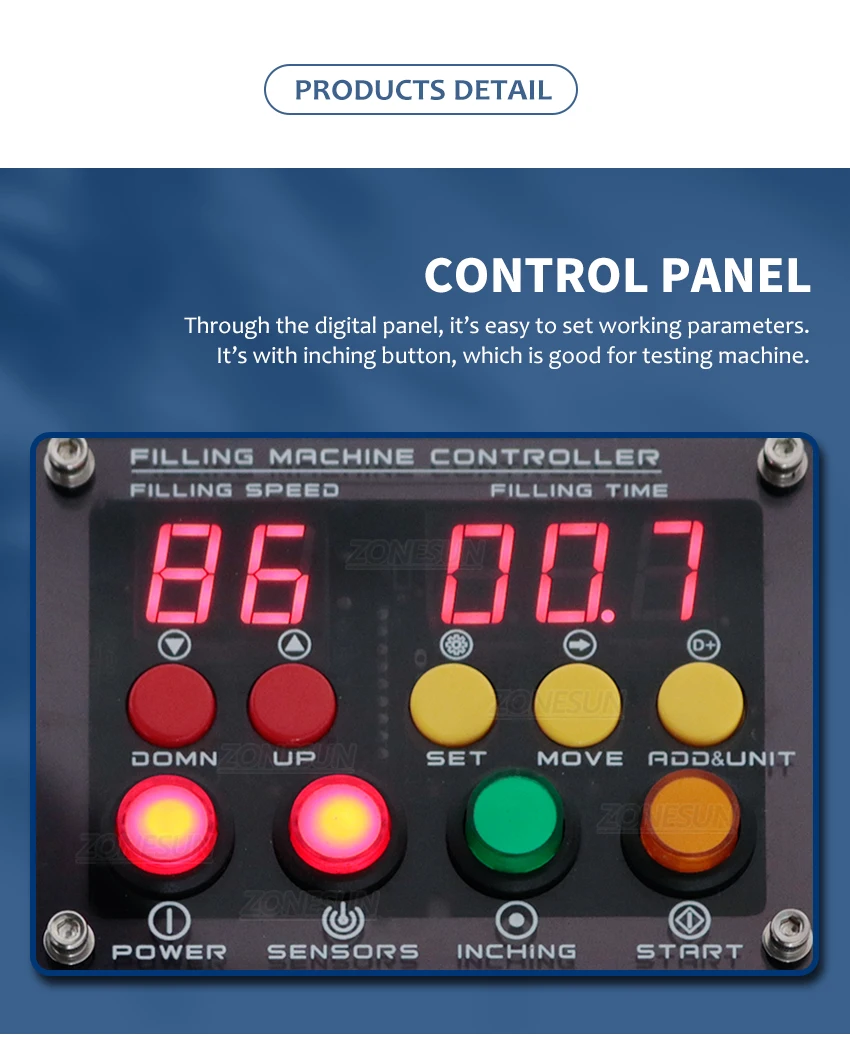 ZONESUN ZS-DTPP100C Máquina de enchimento de líquido com bomba peristáltica de cabeça única inteligente