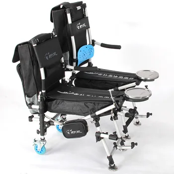 

Folding fishing chair stool multi-function four feet can be Lift with wheels anti-swaying fishing chair Outdoor recliner chair