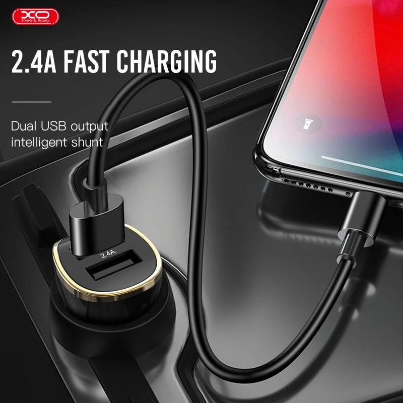XO CC19 автомобильное usb-устройство для зарядки телефона для samsung S10 S9Plus автомобильное зарядное устройство Micro usb type C кабель Быстрая зарядка для Xiaomi huawei SONY