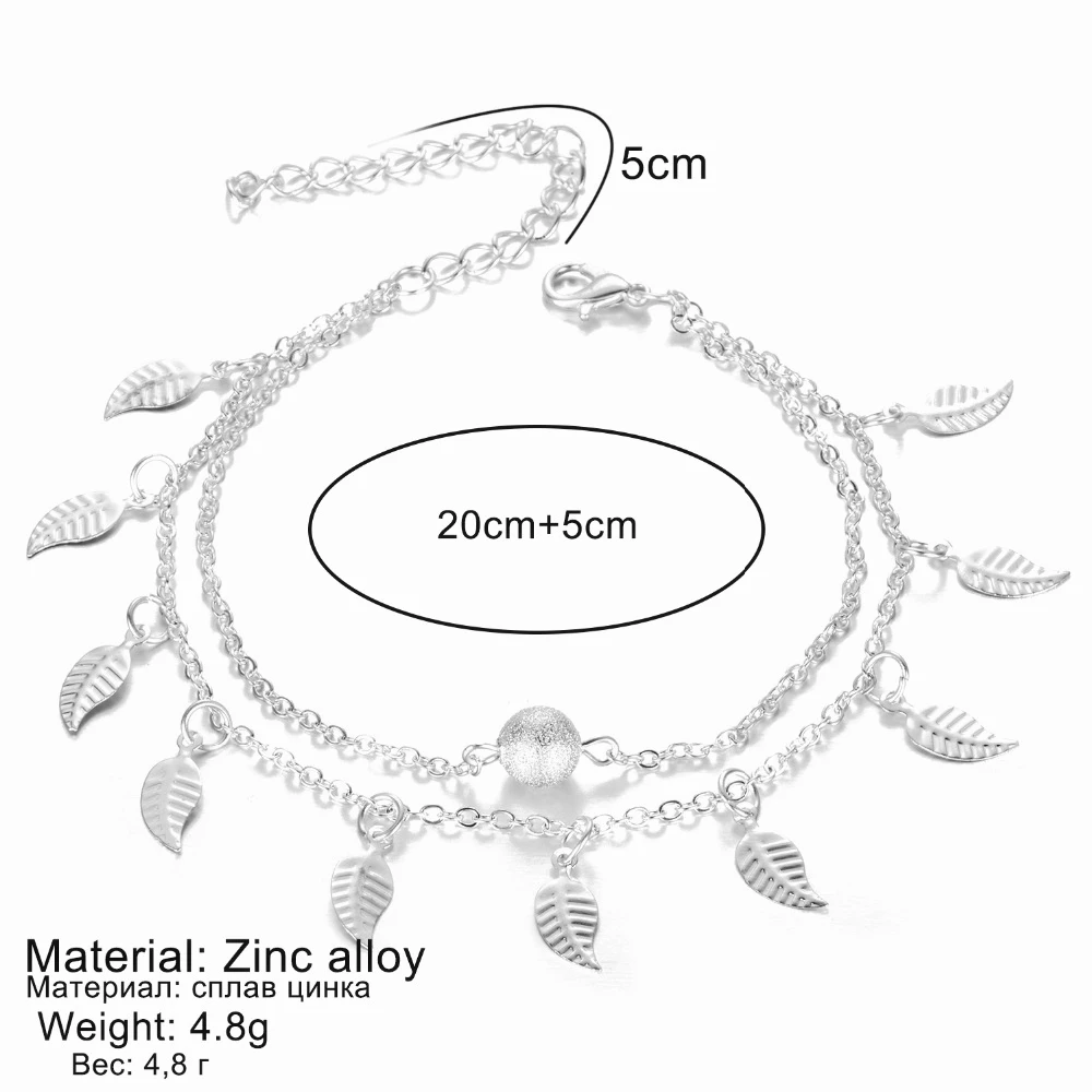 Богемные листья подвесные ножные браслеты для женщин аксессуары для ног летний босиком на пляже браслет под сандалии лодыжки на ноге женские ботильоны