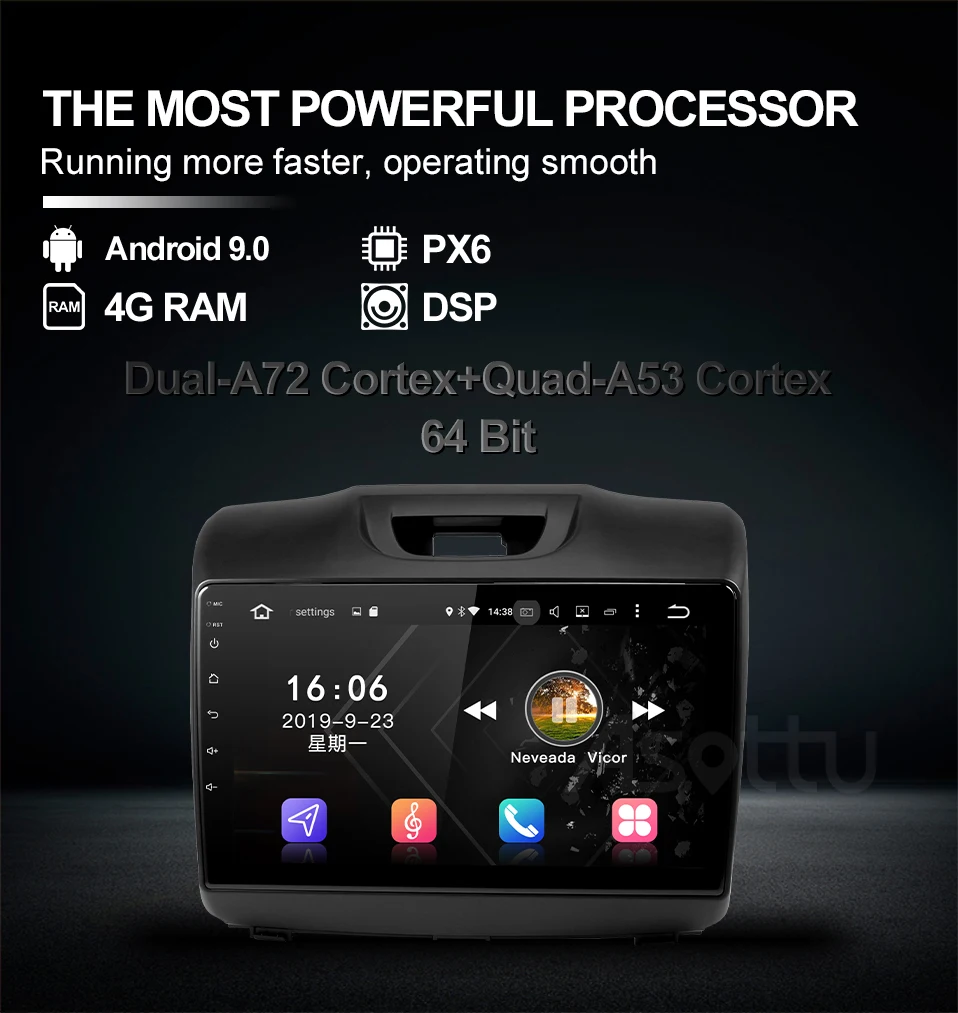 Asottu android 9,0 PX6 автомобильный dvd для Chevrolet S10 ISUZU D-MAX- автомобильный dvd-плеер радио видео плеер навигация gps