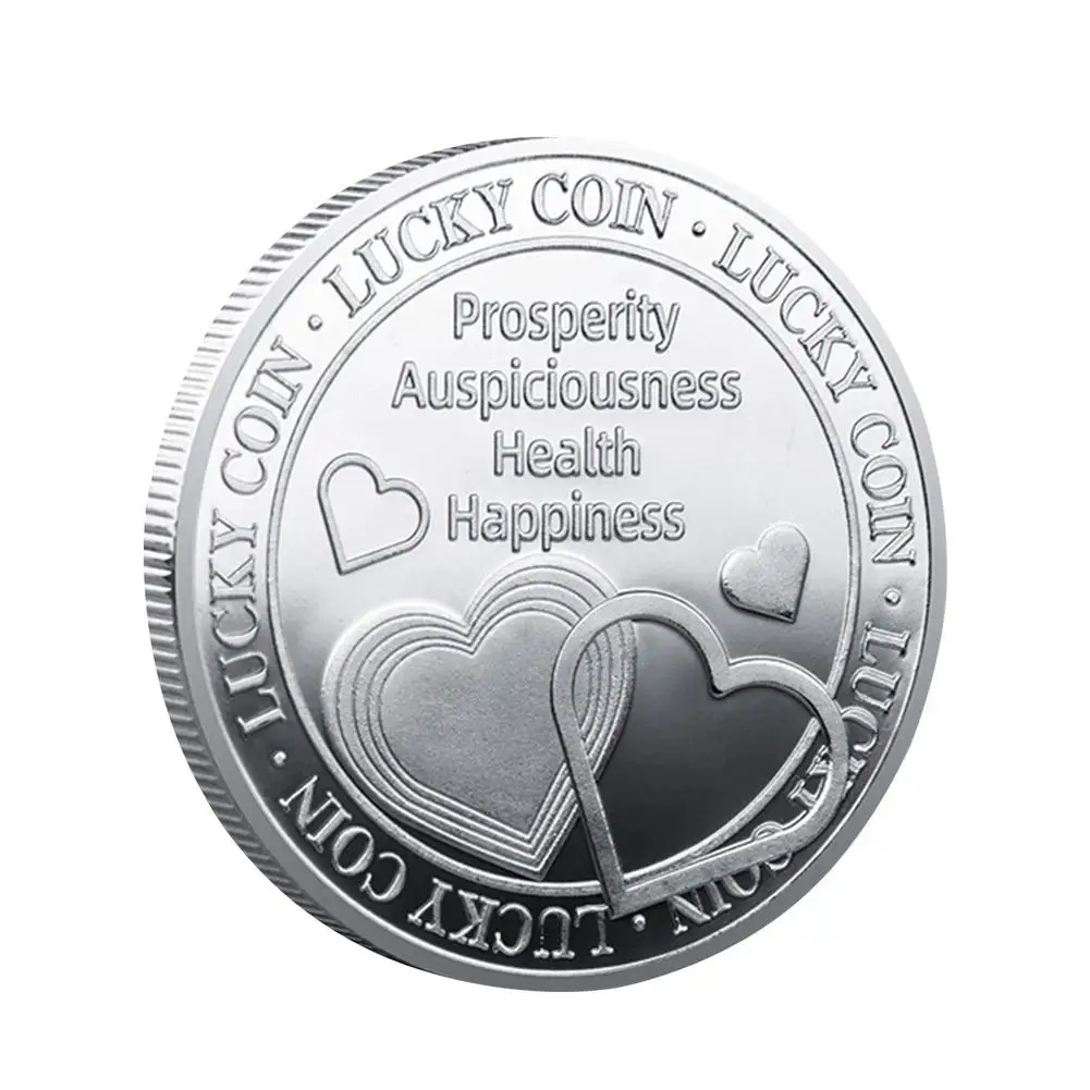 사랑 럭키 기념 동전 코인 용품 가디언 럭키 코인 럭키 네잎 클로버 코인 행운을 빌어 요 기념 Gif - AliExpress