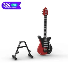 

Moc Creative Guitar DIY Building Block Assembly Model Musical Instrument Puzzle Montessori Toy Toy Children Friend Gift